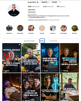 Instagram profile with 2.3M followers showcasing viral Reels about AI