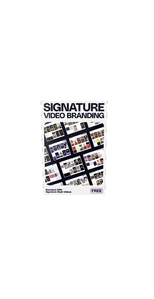 Digital guide cover titled 'Signature Video Branding' with a grid of video thumbnails and bold typography