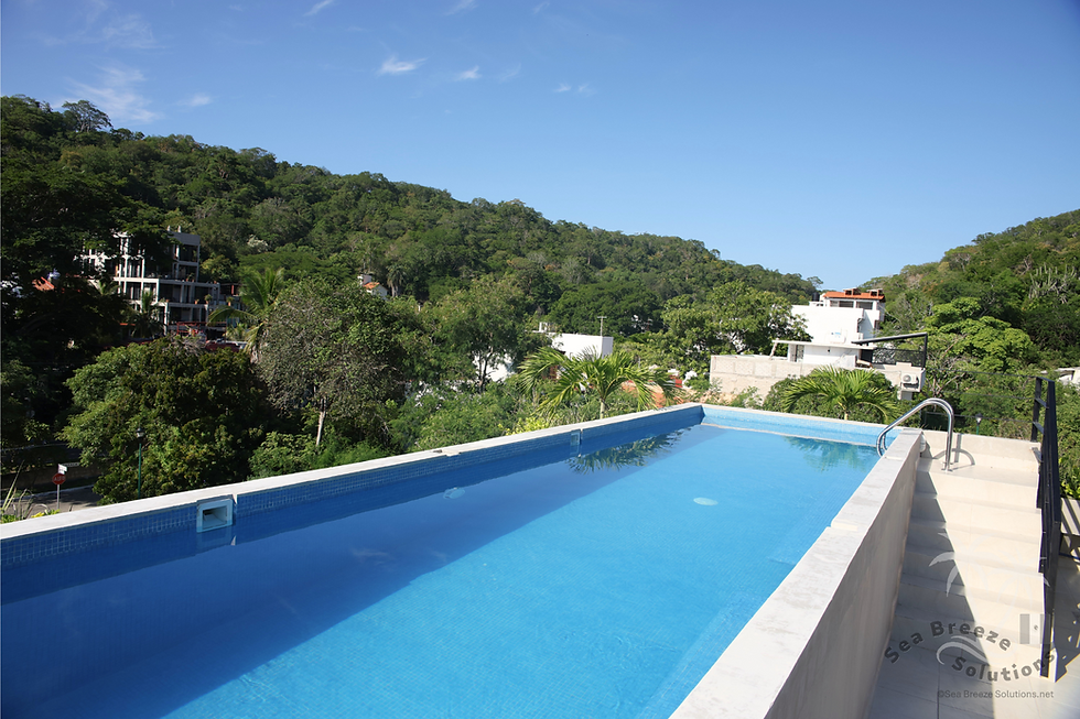 Enjoy the infinity pool at Terra Nova condos Huatulco