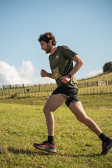 A runner closes in on the finish line at the Hobbiton Half Marathon