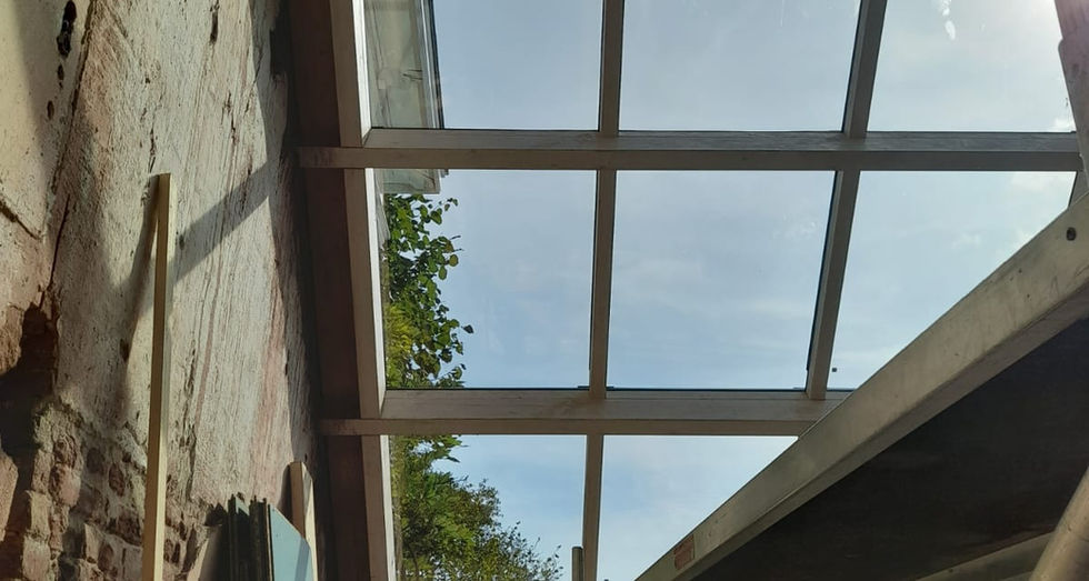 Isolatieglas lichtstraat schuin dak woonboerderij