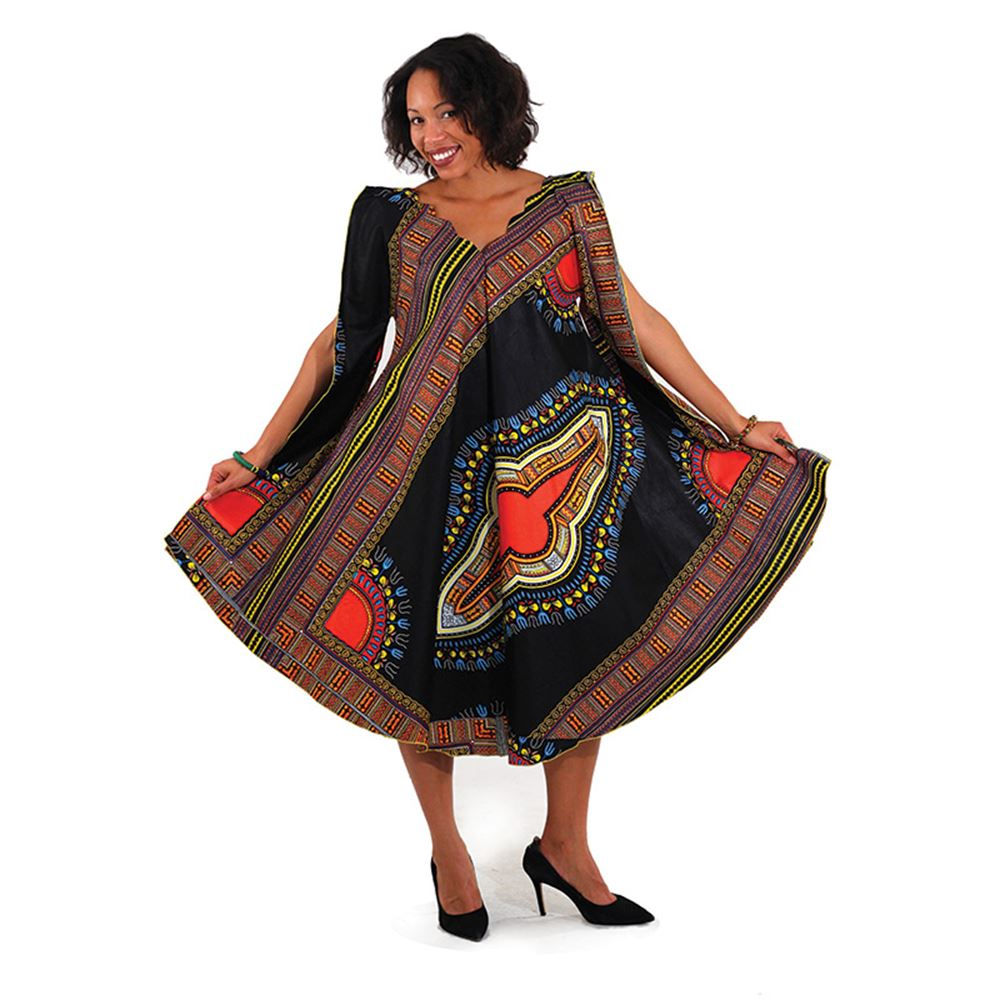 Traditional Print Umbrella Dress