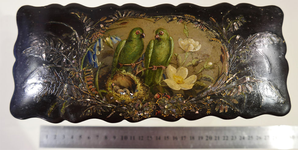 Papier mache parrot box 1