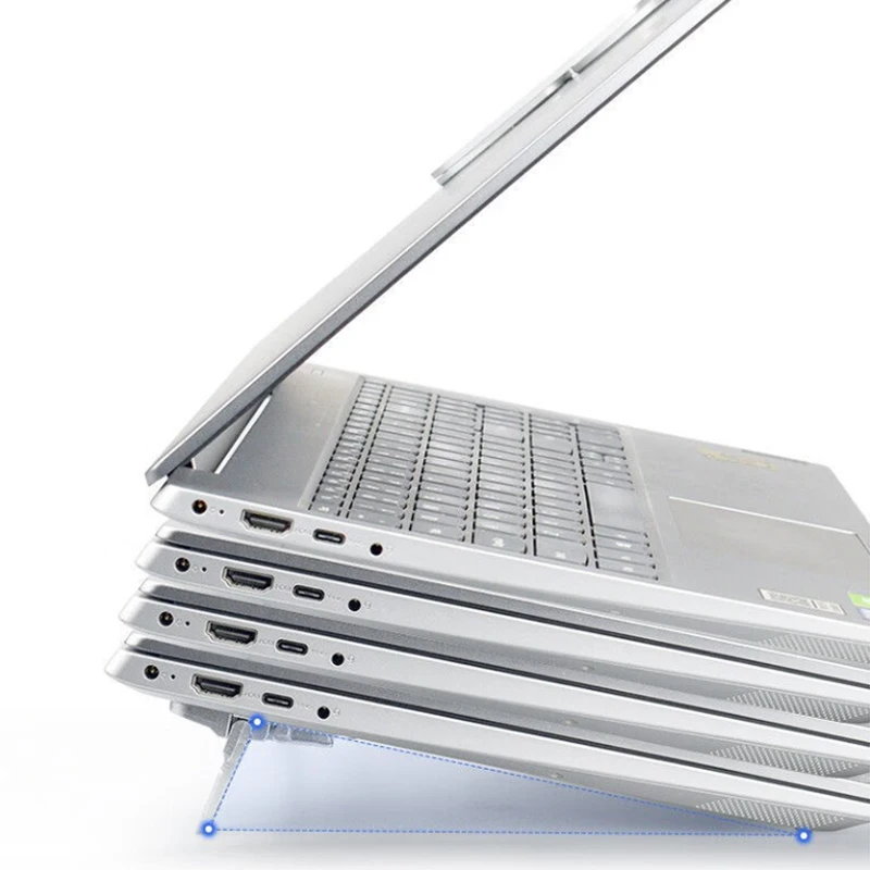 Miniatura: 2PCS Mini Foldable Laptop Stand Portable Computer Keyboard Riser with 2 Adjustab