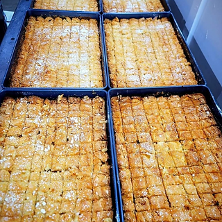 Our hand made, freshly baked Gooey Butter Cake ice cream toppings