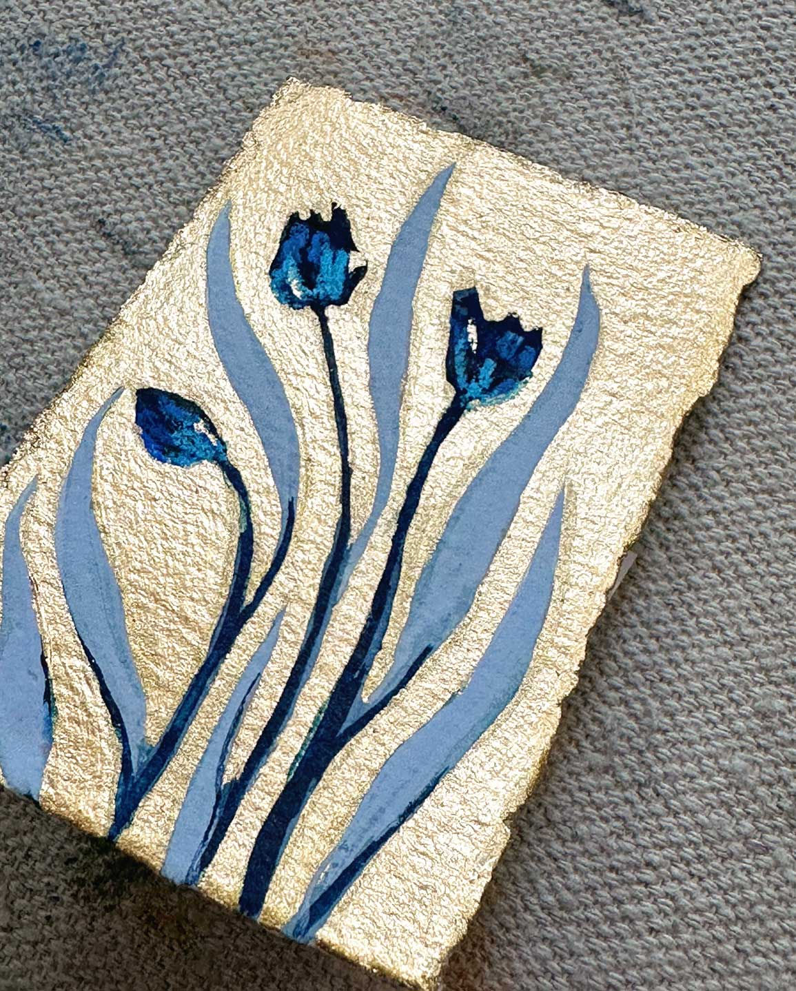 "Guilded Tulip I", Original Painting, 2x3