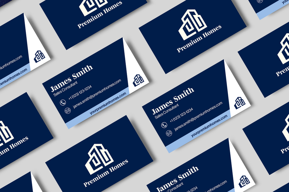 Premium Homes (Client) Business Cards Mockup