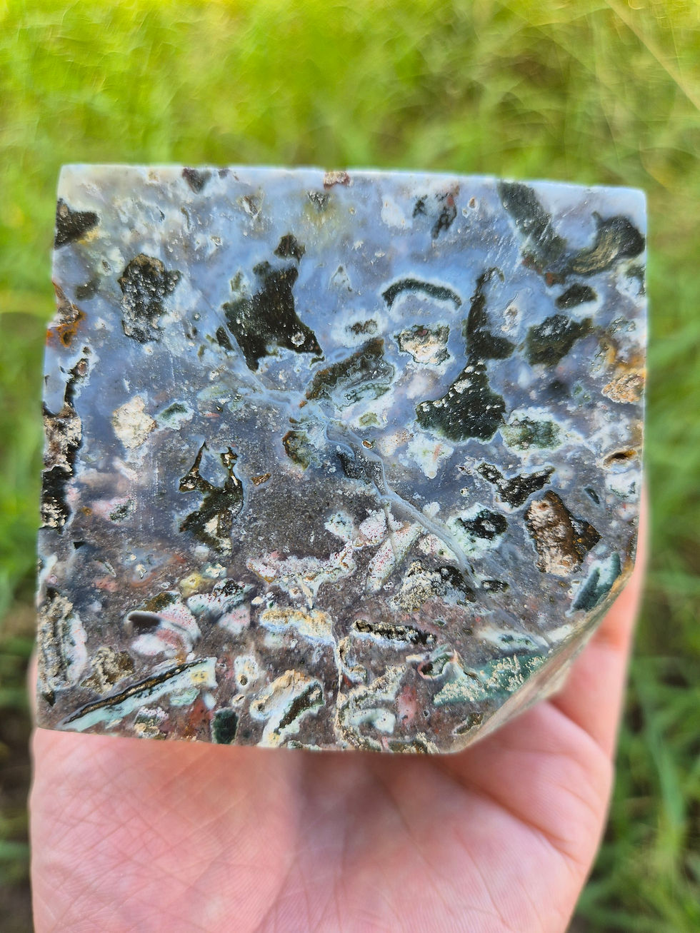 Thumbnail: Large Agate and Jasper Floating Cube