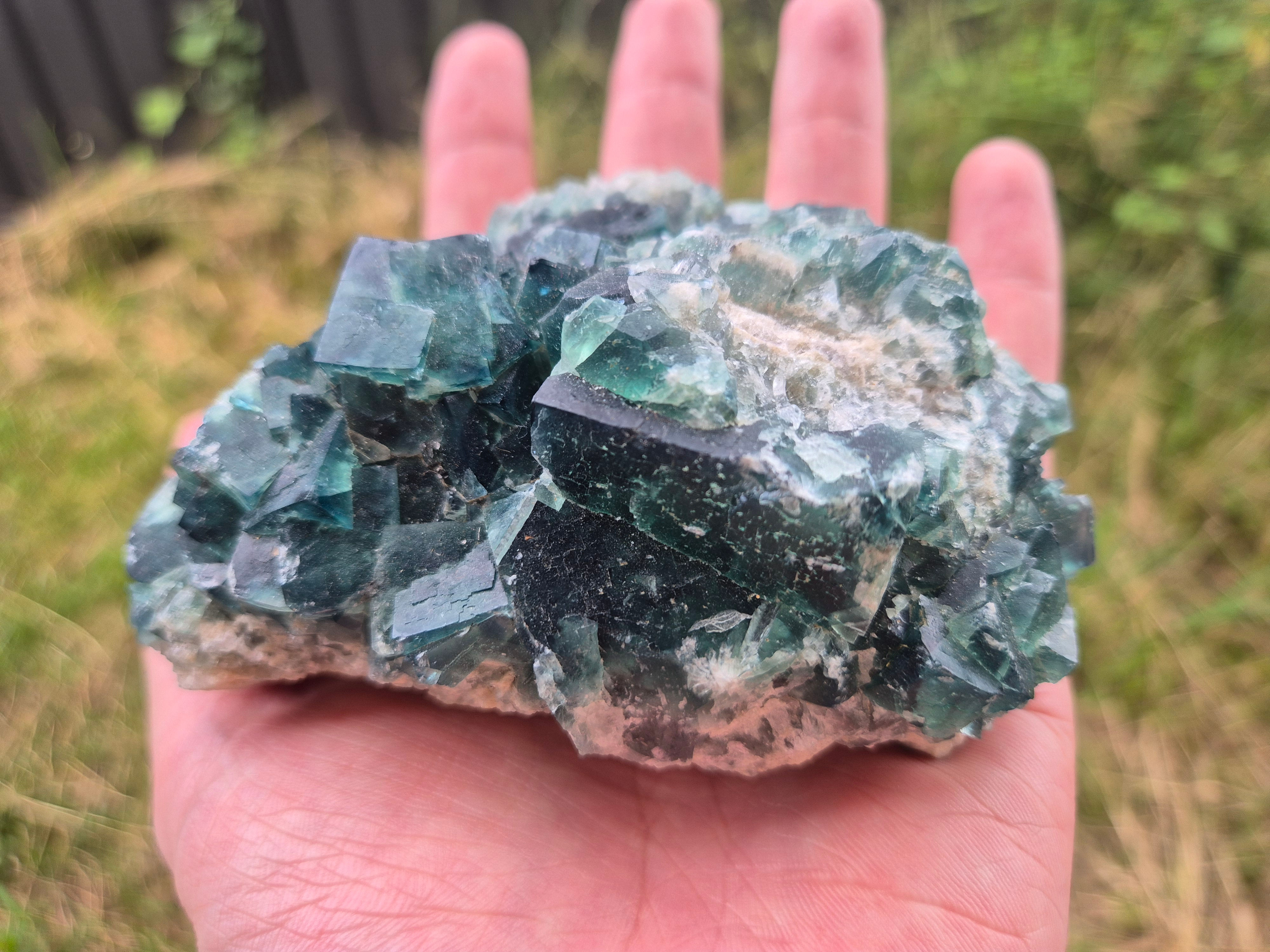 Dark Green Madagascan Fluorite Cluster