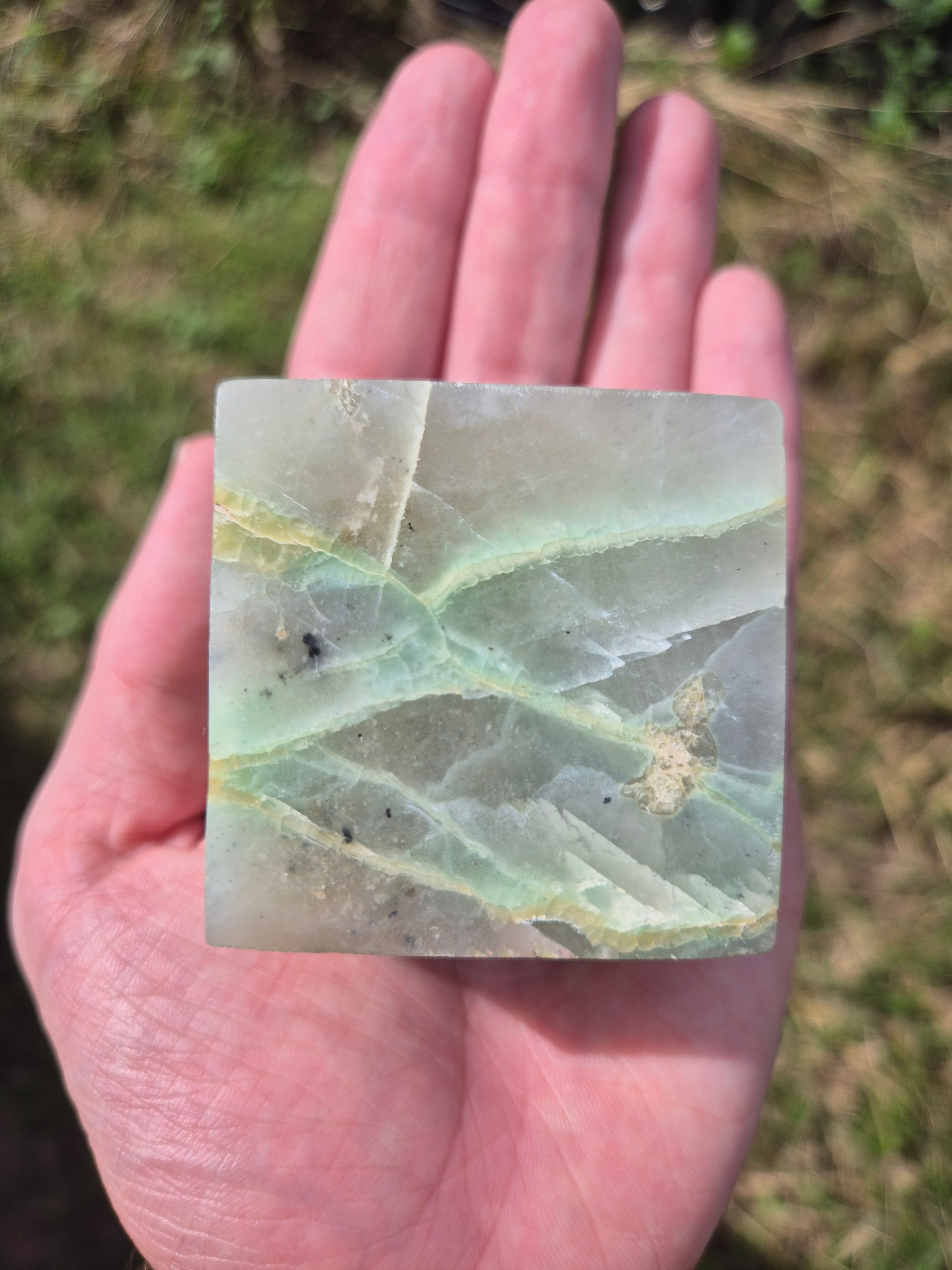 Green Moonstone Floating Cube