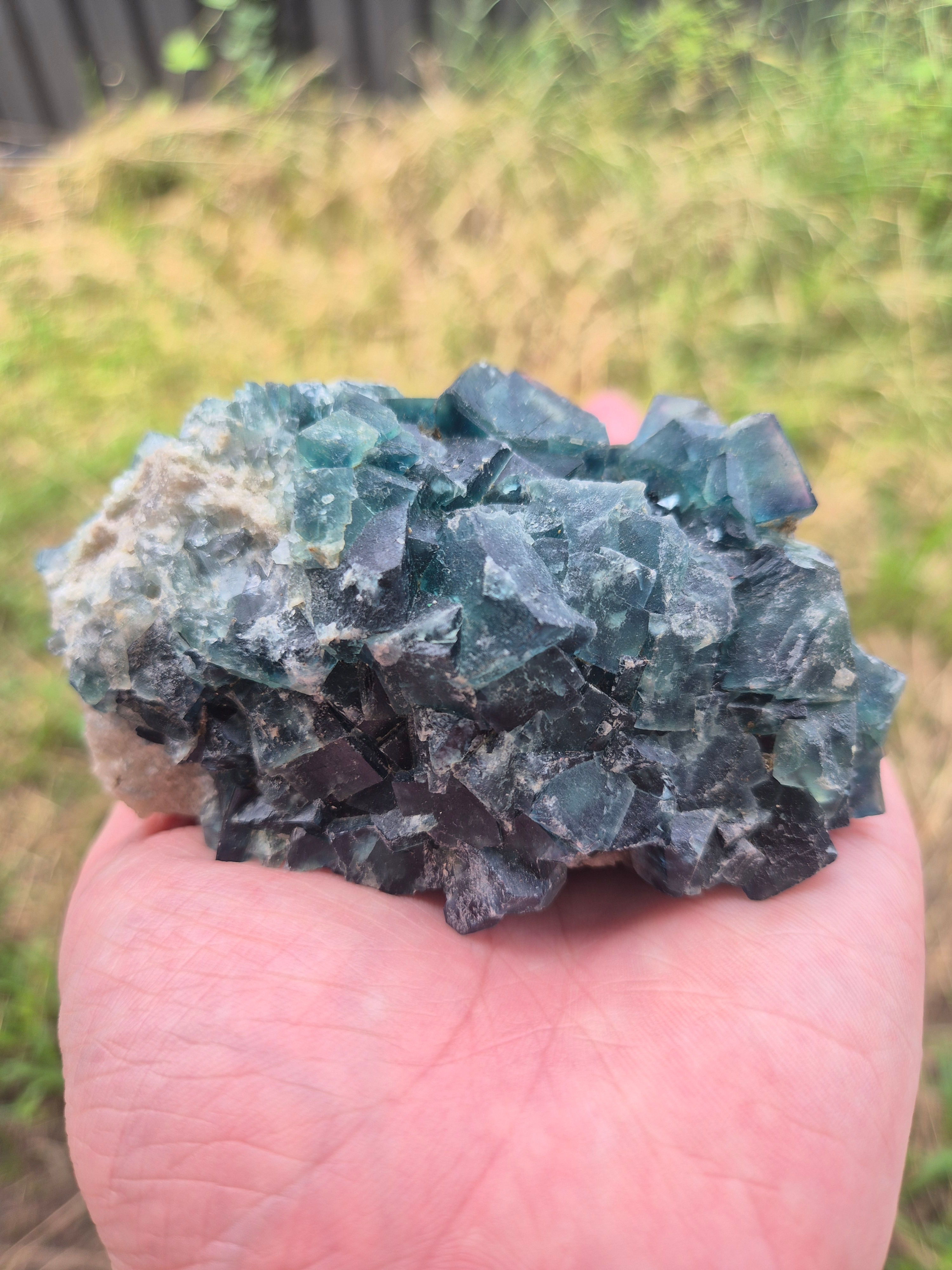 Dark Green Madagascan Fluorite Cluster