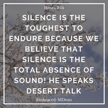 Silence speaks desert talk 