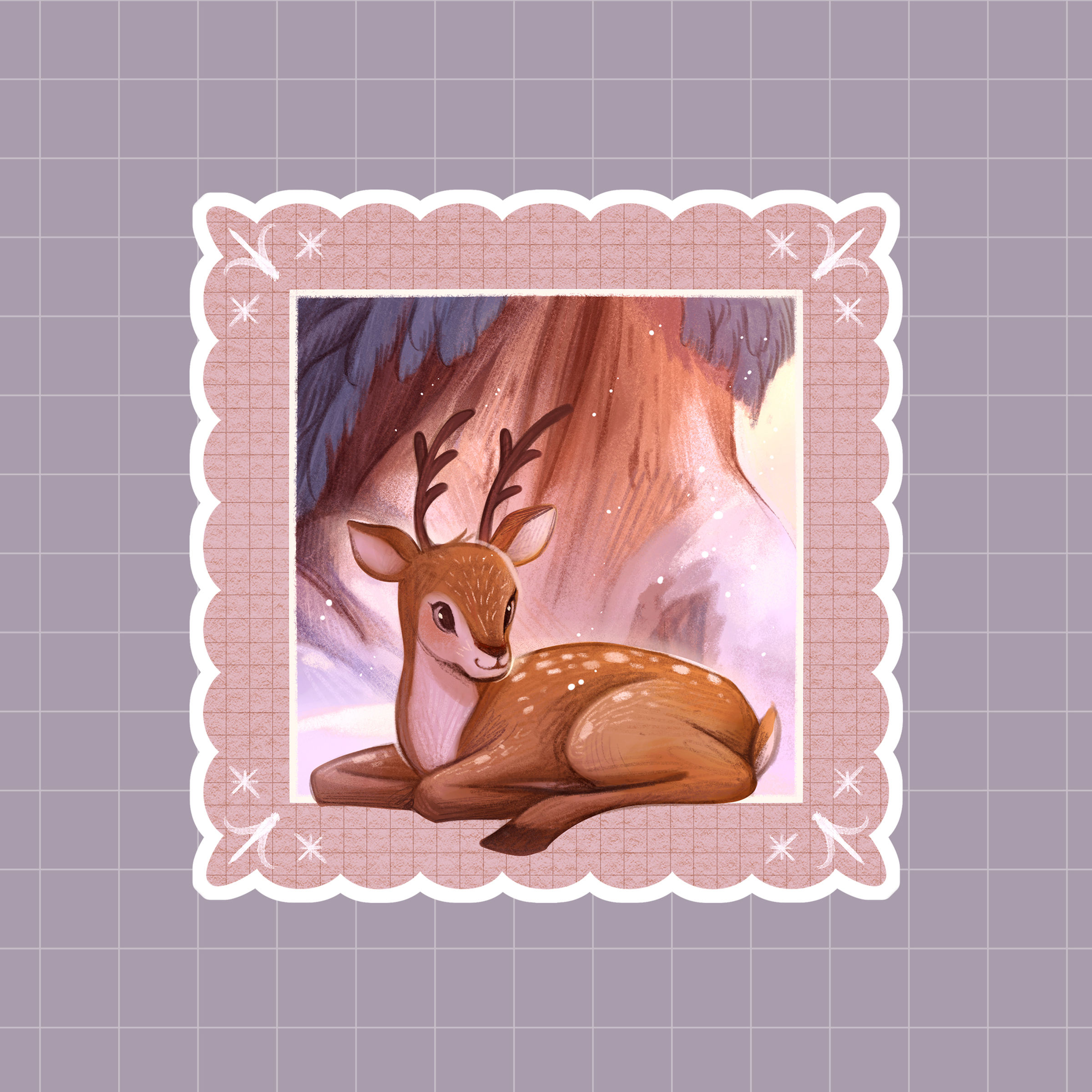 Whimsical Deer Postage | Sticker