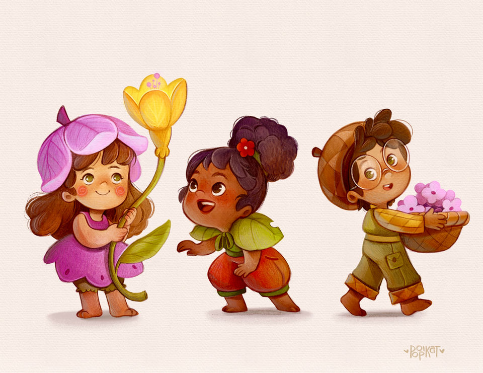 Characters inspired by spring
