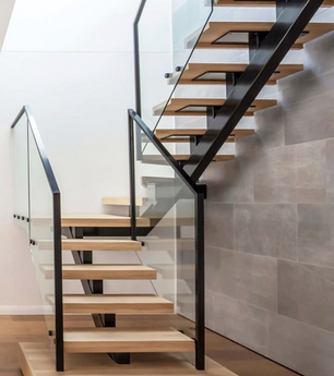 Glass balustrade floating staircase Sydney