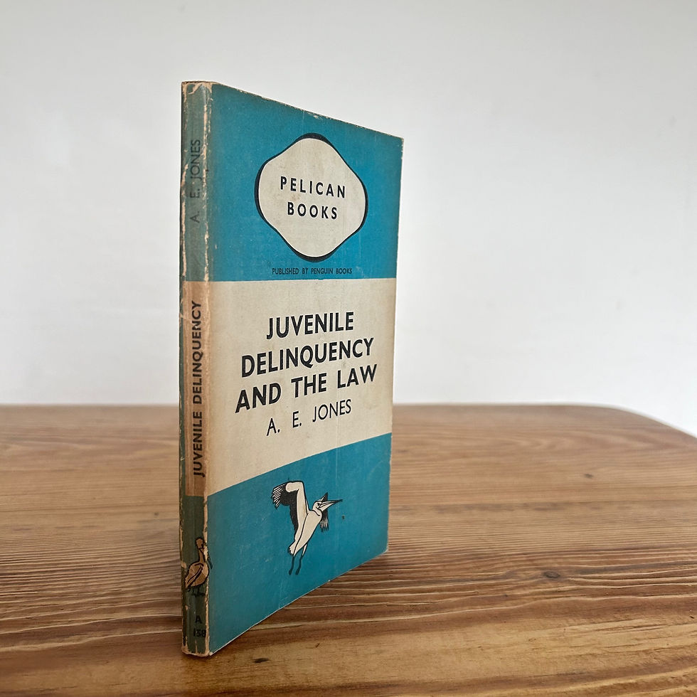 Juvenile Delinquency and the Law by A E Jones c1945 First Edition Penguin