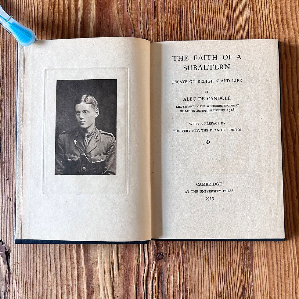 The Faith of a Subaltern by Alec de Candole c1919 2nd Impression 2