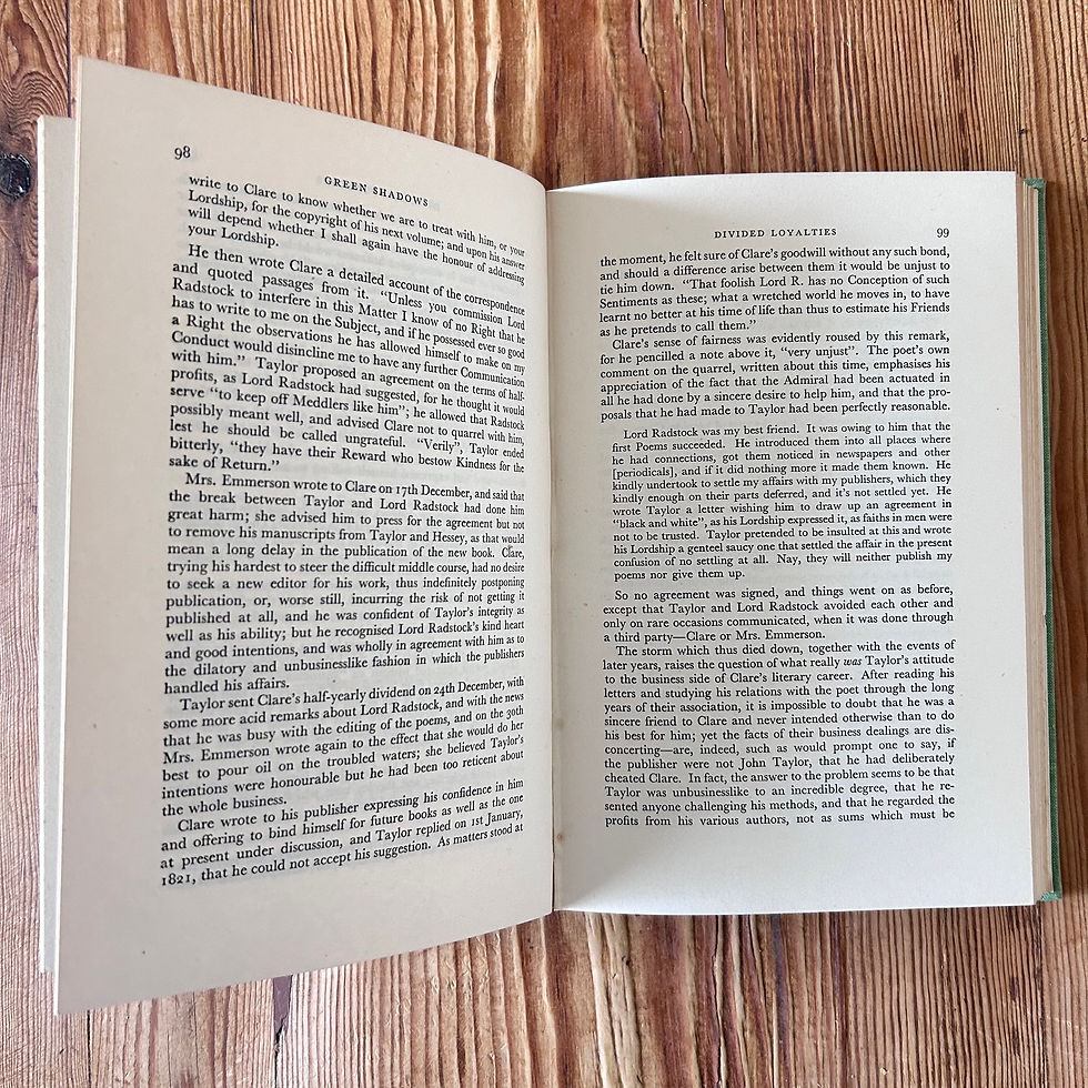 Thumbnail: Green Shadows: The Life of John Clare by June Wilson c1951 Biography Poetry 4