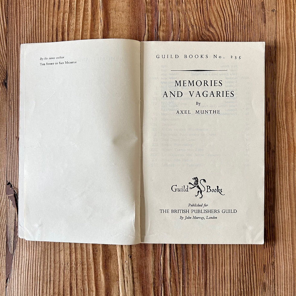 Thumbnail: Memories and Vagaries by Axel Munthe c1947 Guild Series 3