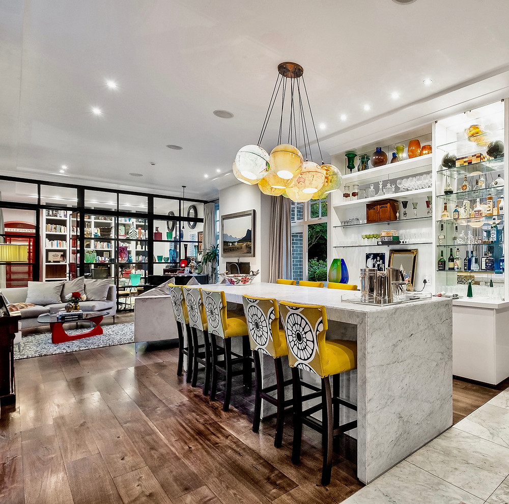 open-plan bar