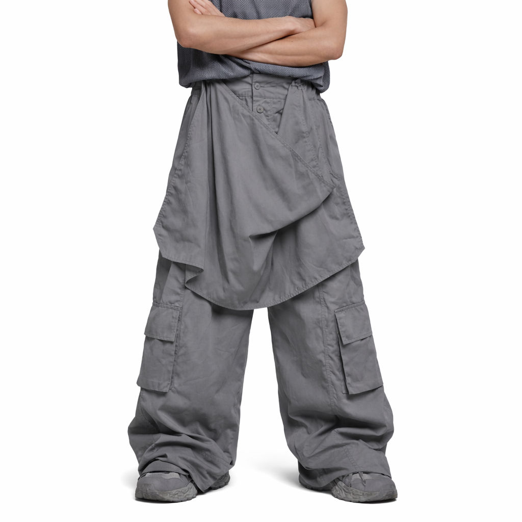 PANTALÓN CARGO WIDE FIT GRIS