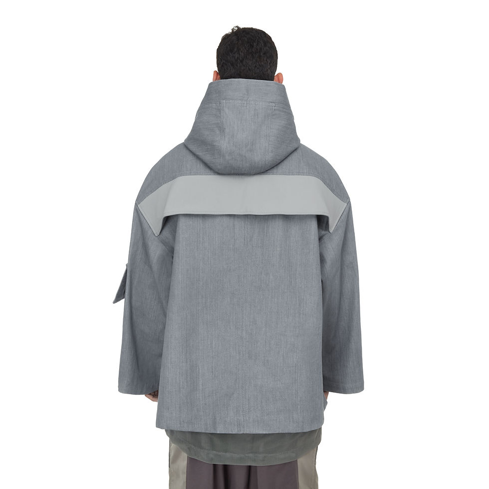 Miniatura: MAXI HOODIE DE MEZCLILLA GRIS
