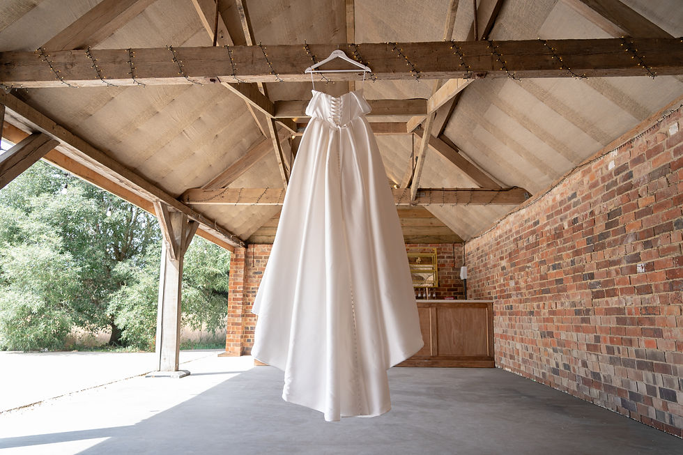 flower field barn wick wedding dress