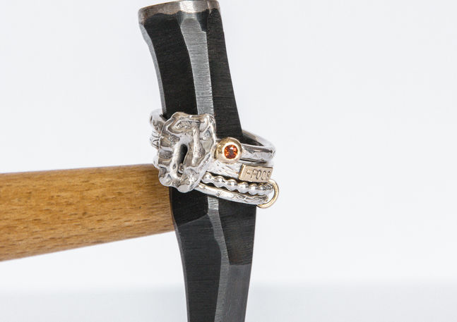 stack bagues grenat, bagues empilables pierres naturelles, set artisanal