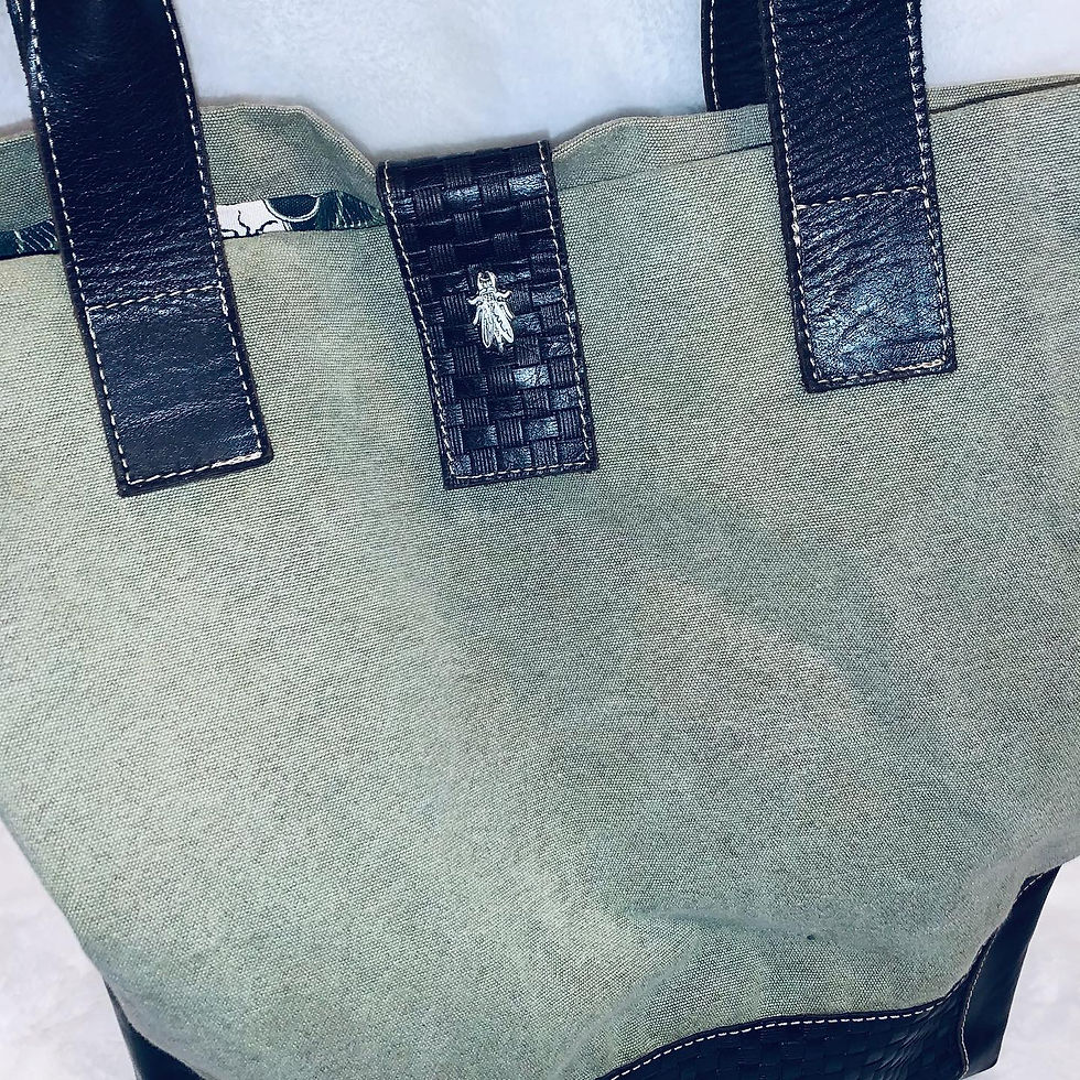 Thumbnail: Fly London Canvas/Leather Handbag