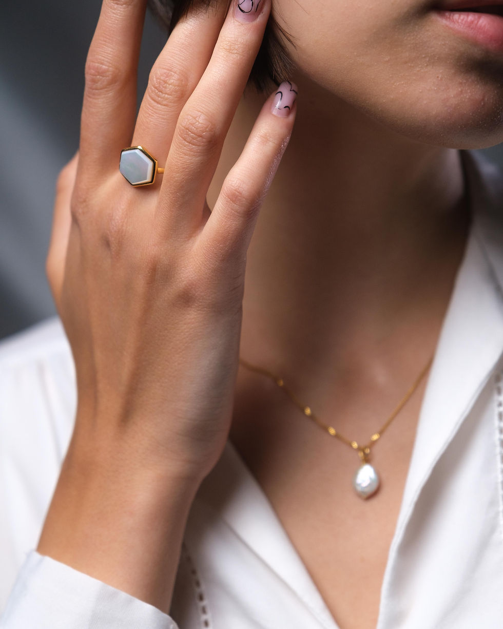 Thumbnail: Hex Pearl Ring