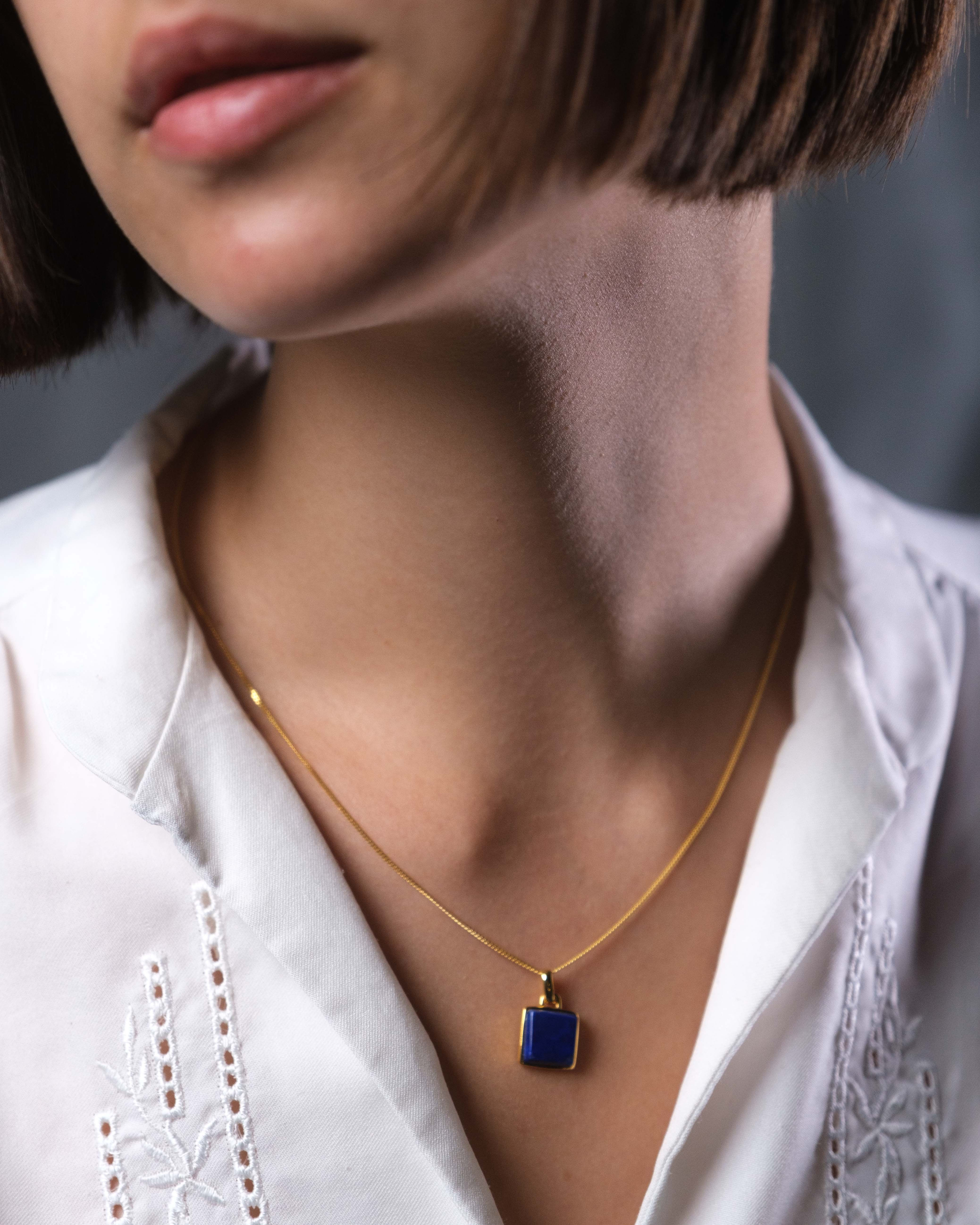 Square Lapis Pendant