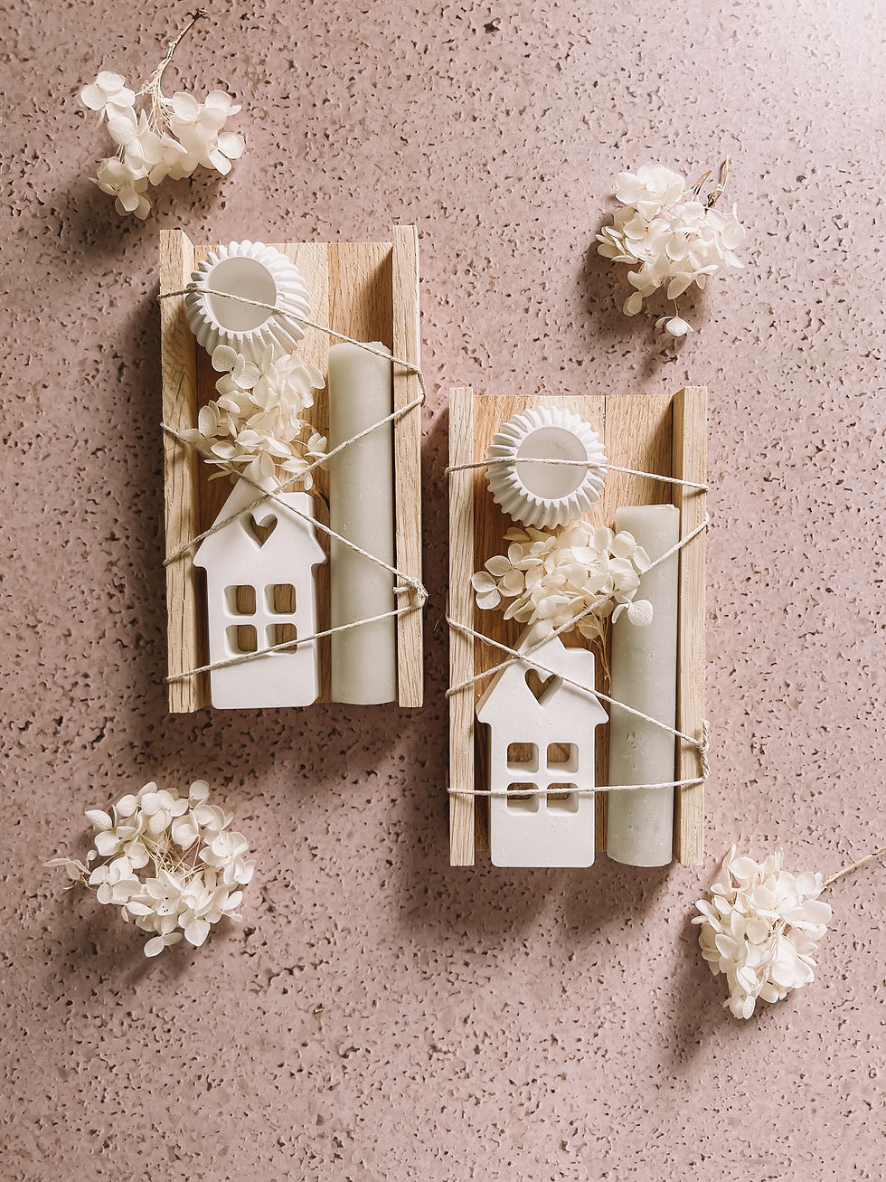 Miniaturbild: Kerzenset mit Häuschen