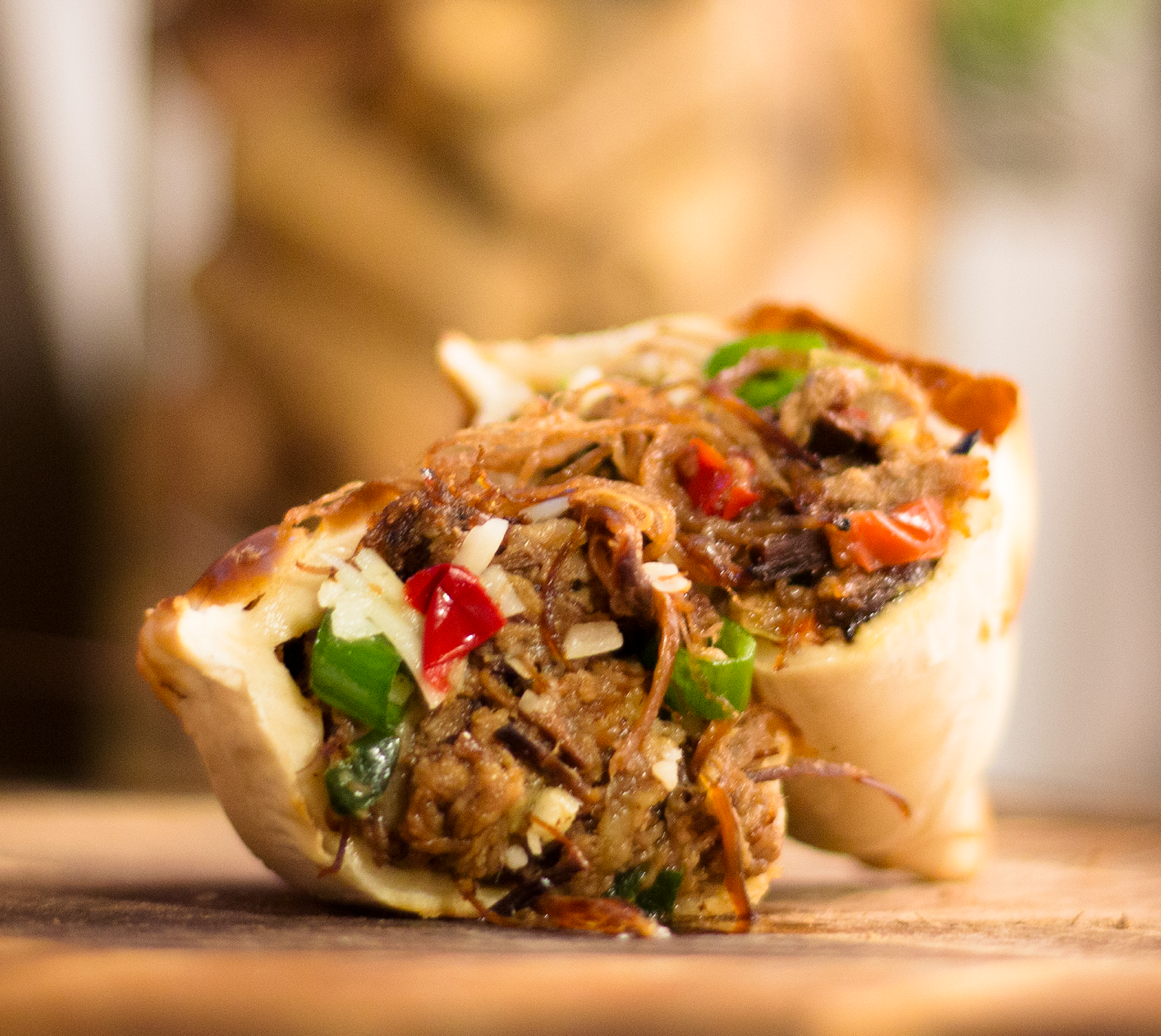 #7 Pulled Flank Steak, Taw Valley Cheddar & Salsa Criolla