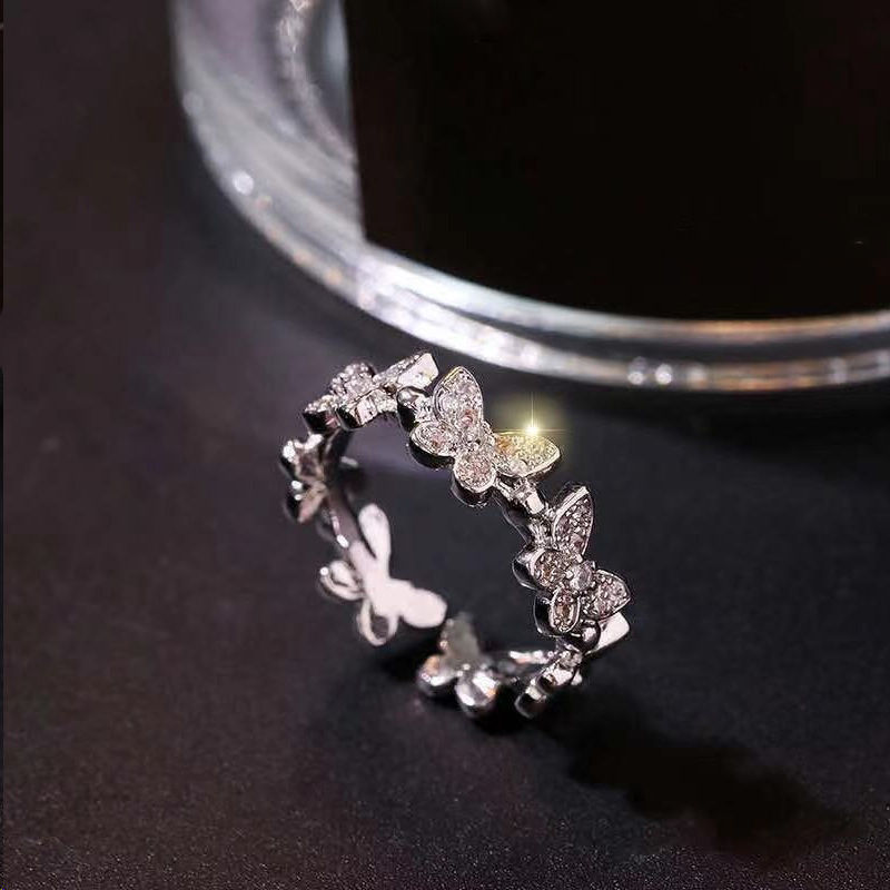 Elegant Zircon Butterfly Ring