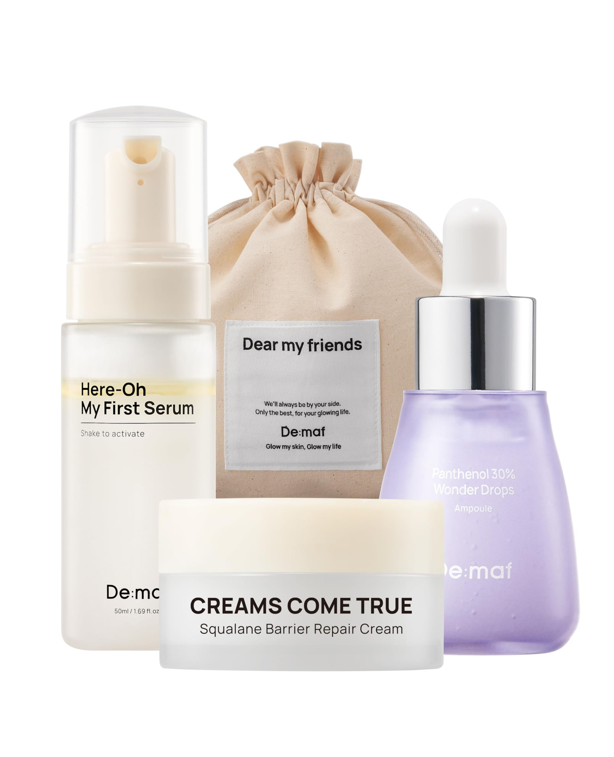 De:maf Welcome Kit Skincare Set 3 Essential Skincare Products with a Travel Pouc
