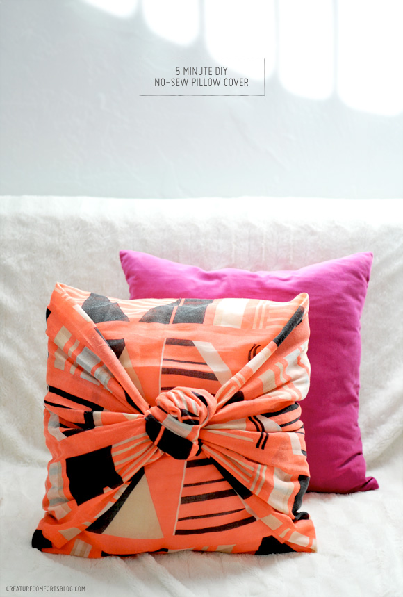 5 Minute Diy No Sew Decorative Pillow Cover