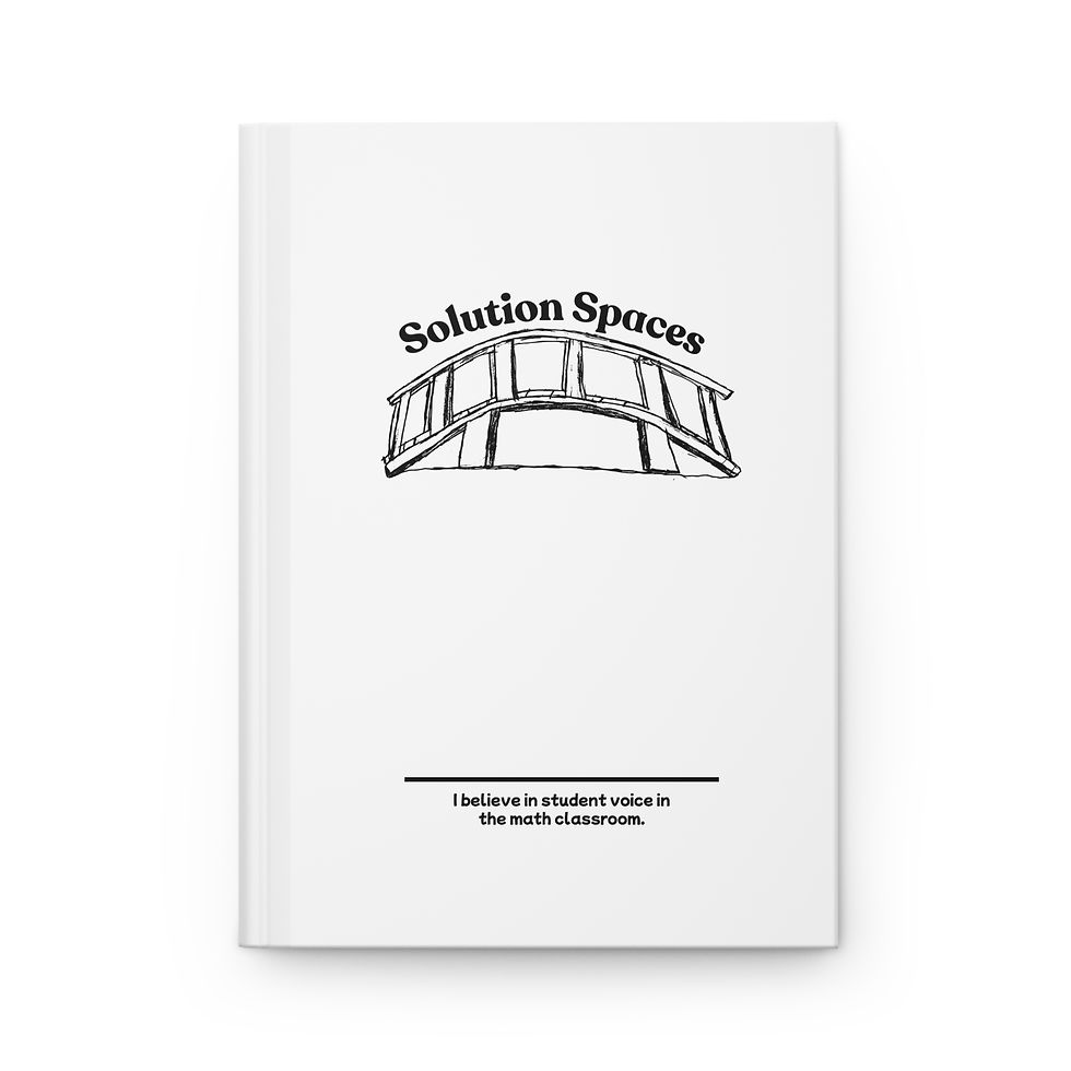 white journal with Solution Spaces logo on the front 