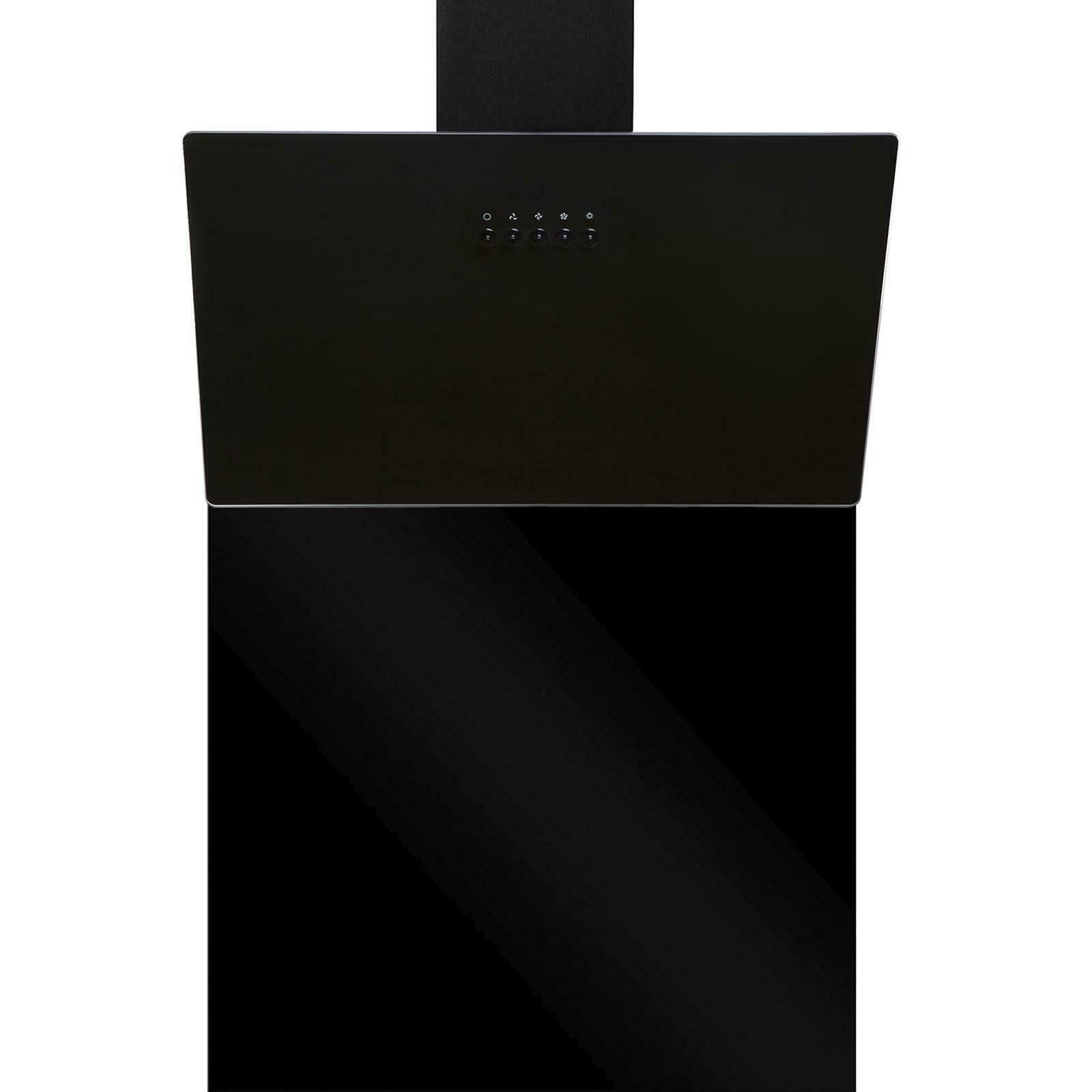 SIA EAG61BL 60cm Black Angled Glass Cooker Hood And Toughened Glass Splashback