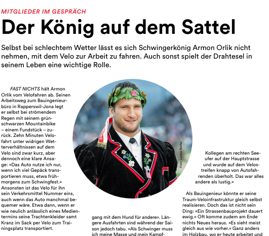 Der Schwingerkönig auf dem Sattel