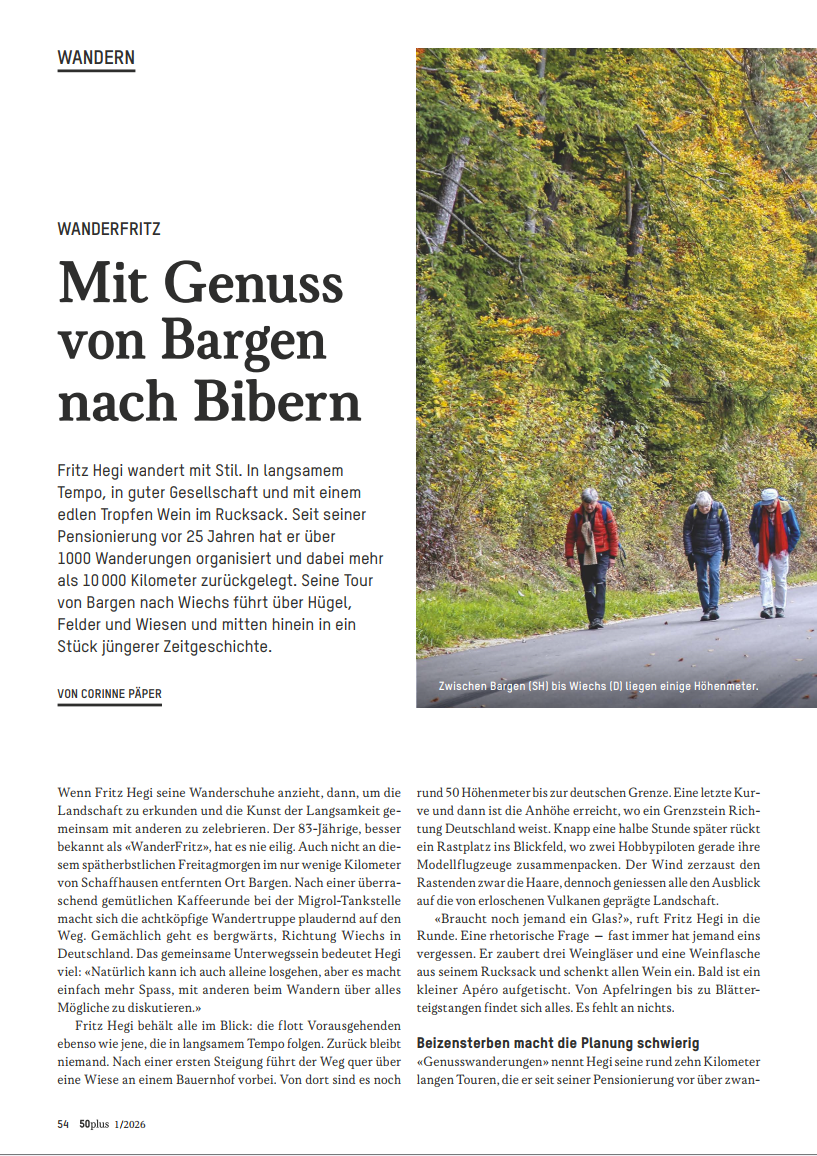 Mit dem Wanderfritz von Bargen nach Bibern