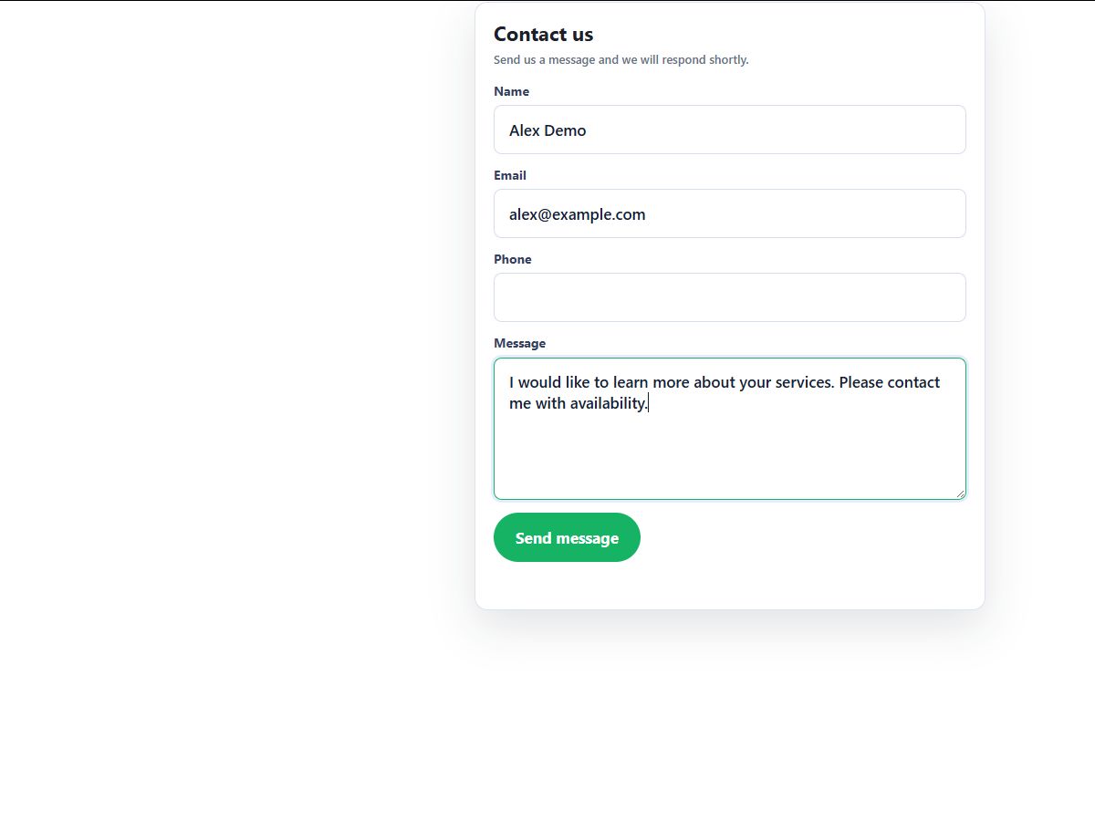 VolaCRM Contact Form screenshot 2
