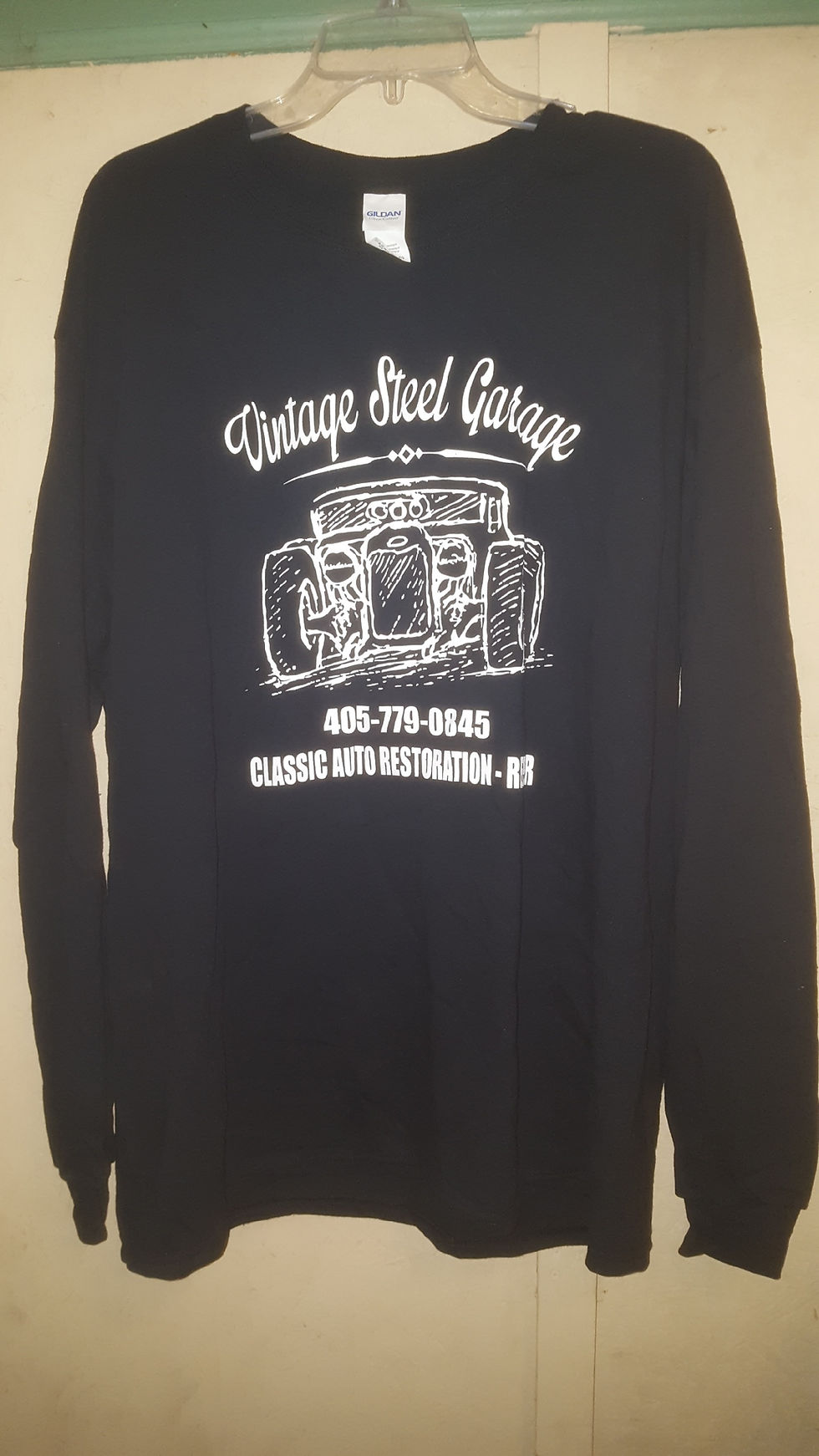 Black Long Sleeve White Logo