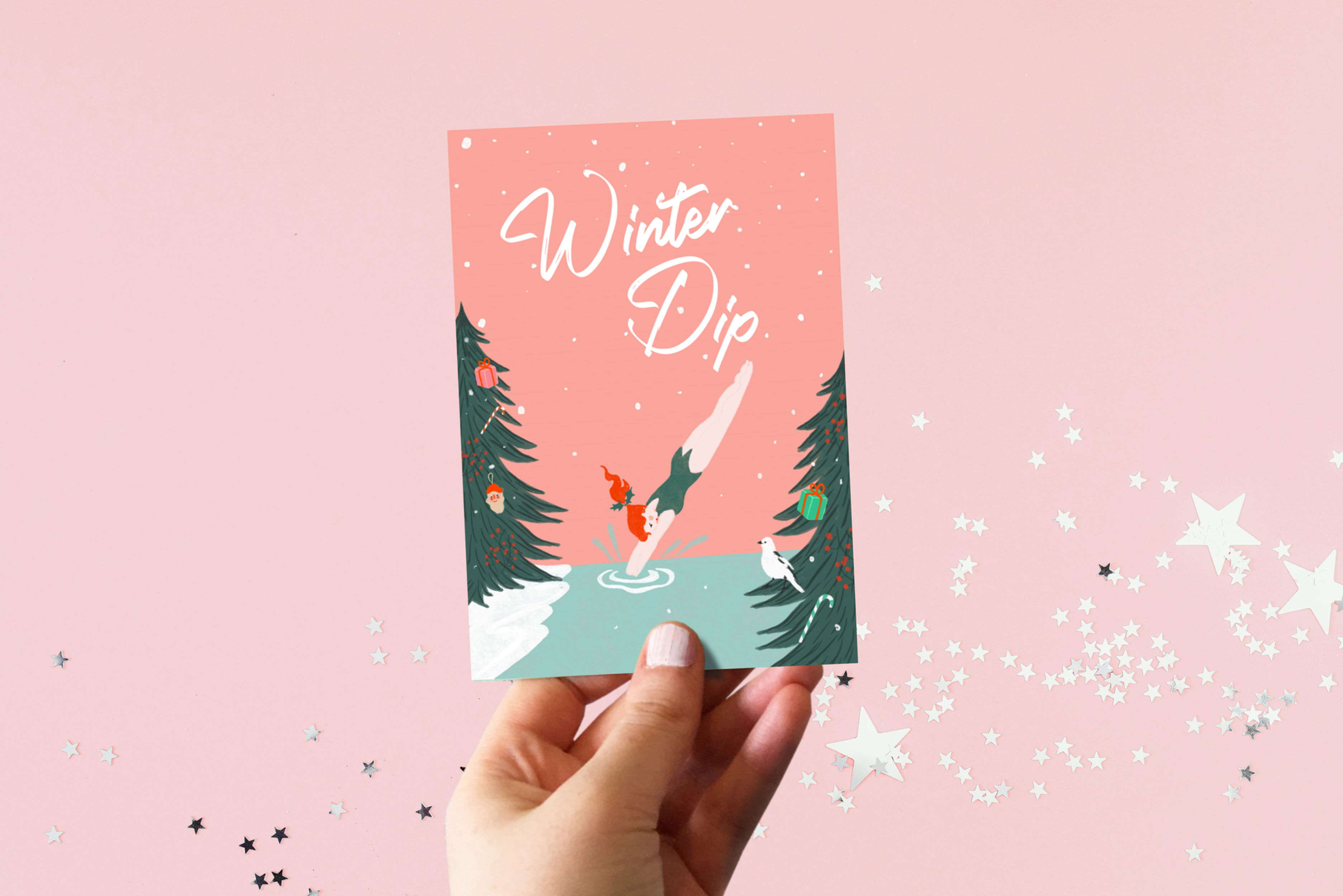A Winter Dip Christmas Card