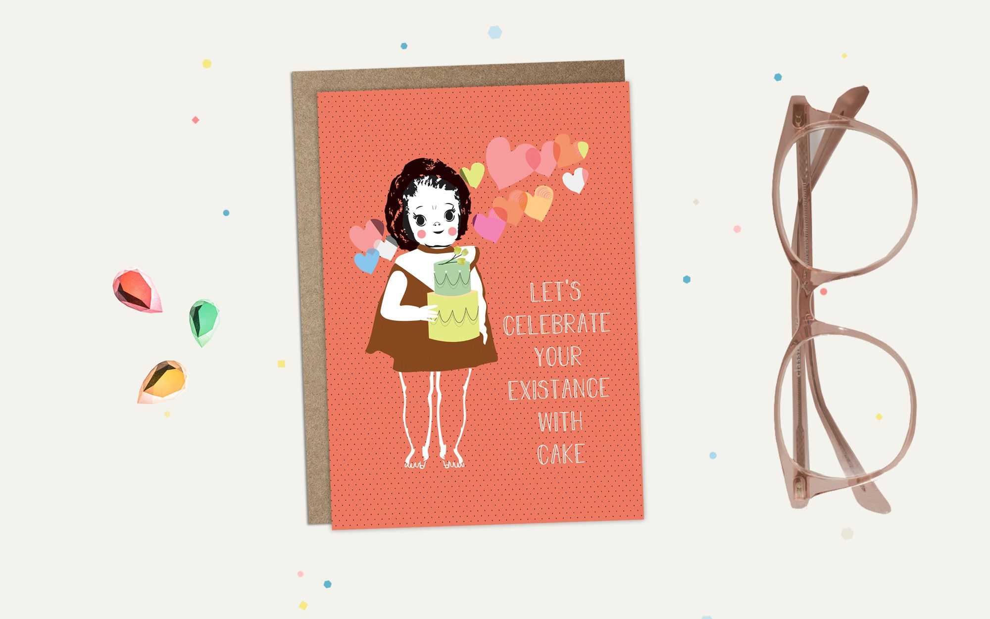 Pink birthday cards hearts funny made in Ireland