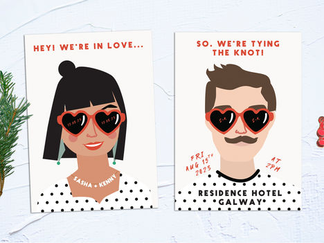 FEATURED WEDDING INVITATION: HEY! WE'RE IN LOVE!