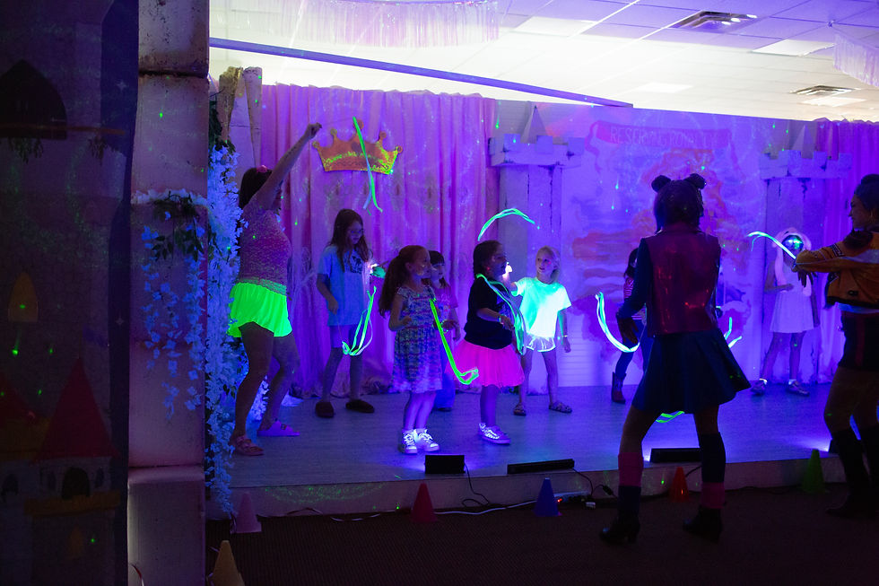 Glow Dance Party on the 20 foot stage