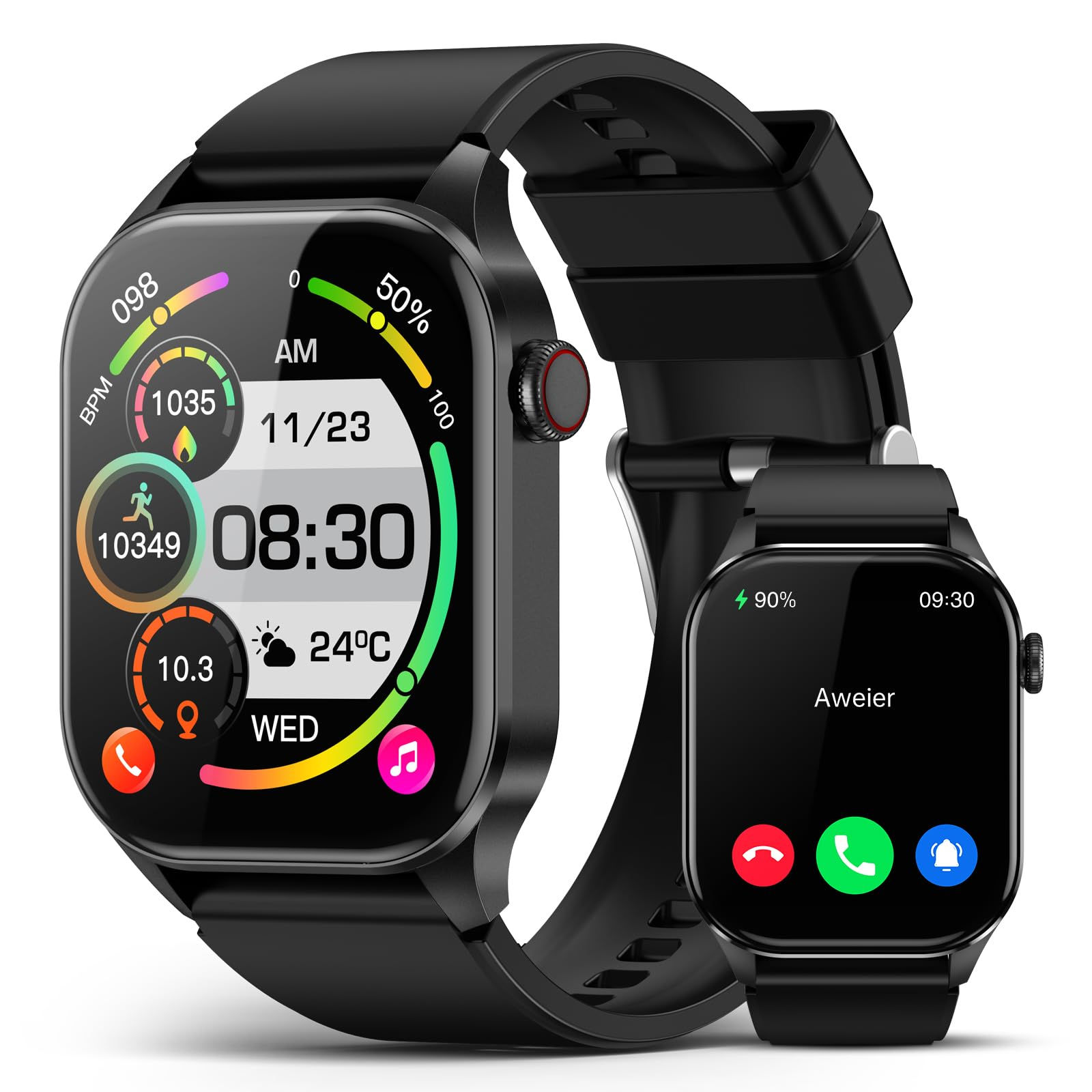 AMOLED Smart Watch with Bluetooth Calling, Heart Rate, Blood Oxygen & Fitness Tr