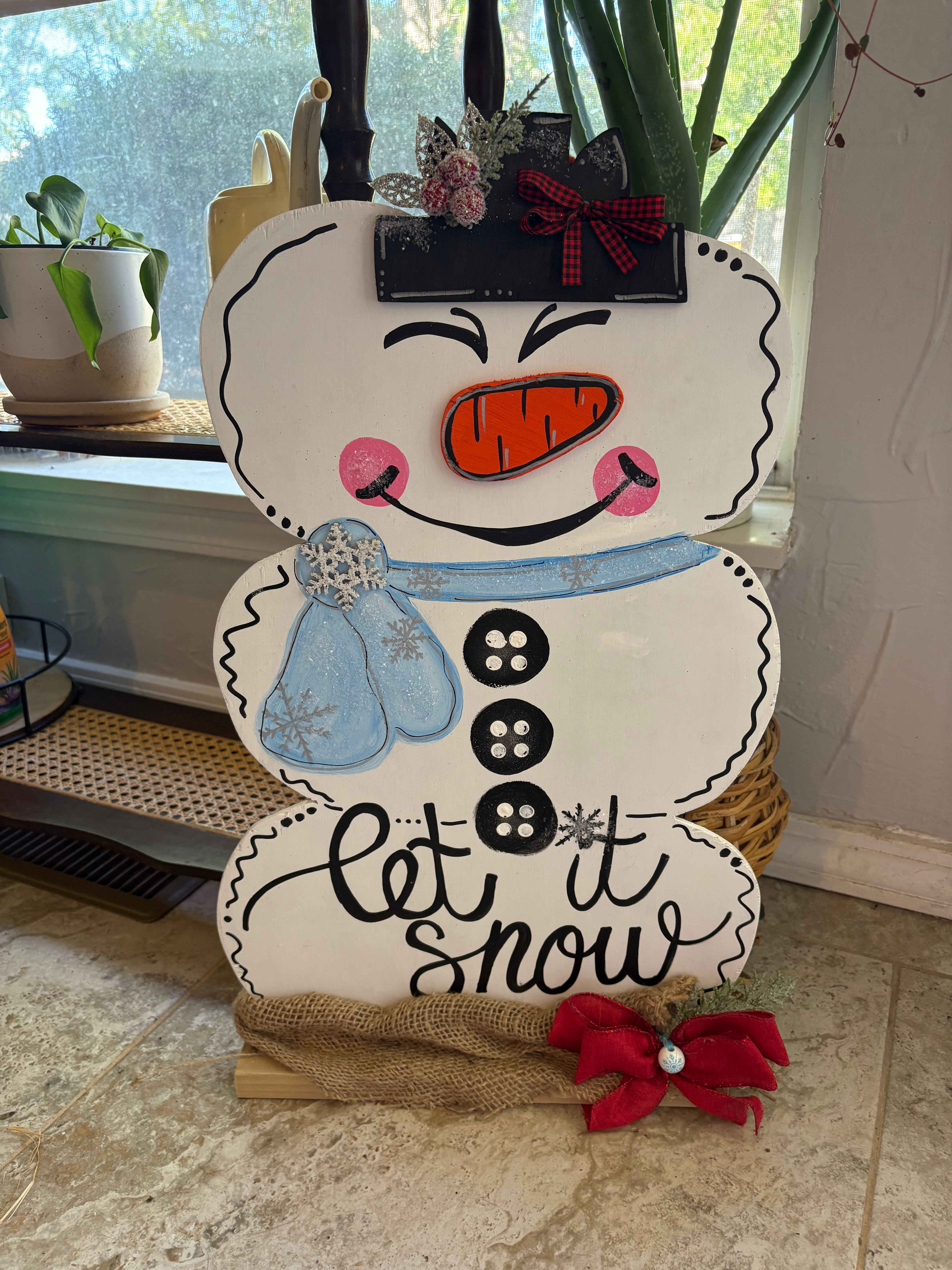 Large 32-35” Reversible Pumpkin & Snowman/ Snowoman