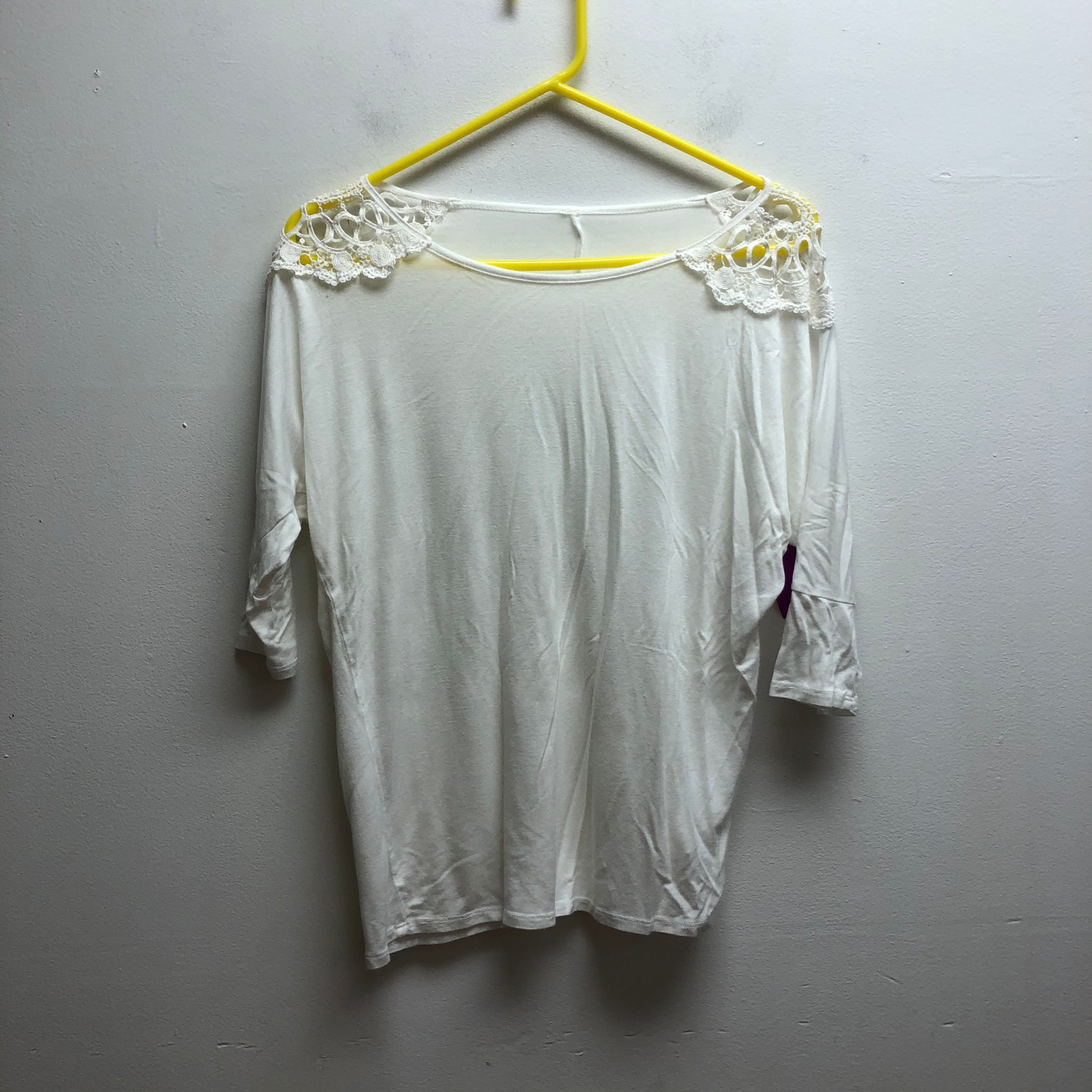 White crochet shoulder top