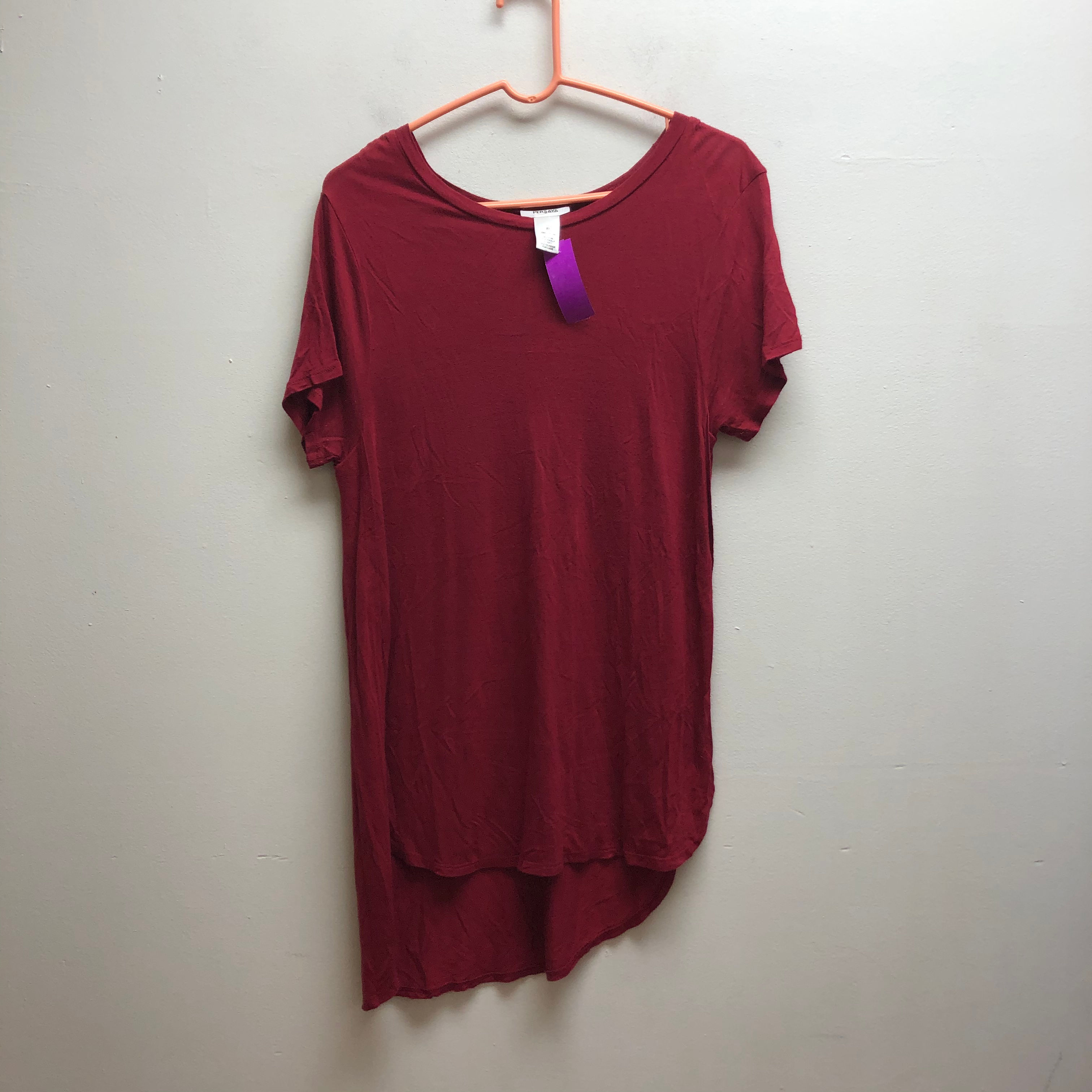 Persaya red tee with slits on sides